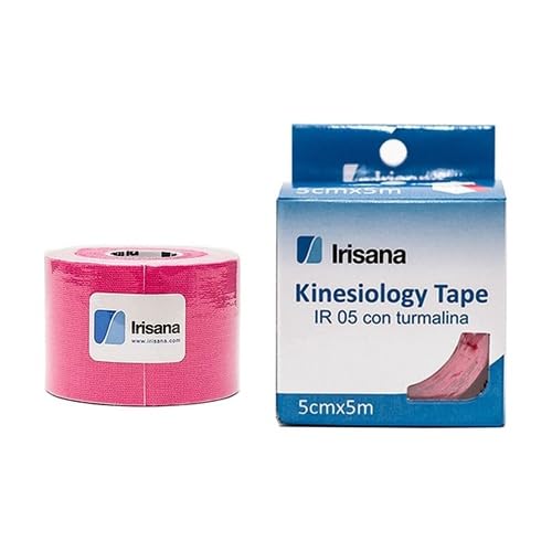 Irisana - Esparadrapo Deportivo - Rosa - 6,5 x 5 x 6,5 cm - Kinesiology Tape - Vendaje Elástico Neuromuscular - Turmalina - Elástico y Resistente al Agua