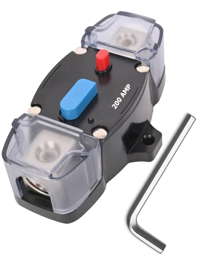 BULVACK 200 Amp Circuit Breaker 12-48 Volt DC 200A Self Recovery Resettable High Amp Circuit Breaker with Manual Reset Button for Automotive RV Marine Boat Car Audio and Amps Protection