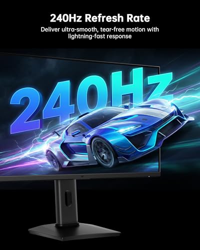Image of KTC 24.5 Inch 240Hz Gaming Monitor, FHD Computer Monitor Vertical 1080P, Fast IPS Panel, 1ms MPRT, Adaptive Sync, 94% DCI-P3, HDR 400, HDMI DP Ports, Tilt /Pivot /Height Adjustment, VESA Mount, H25T7-3