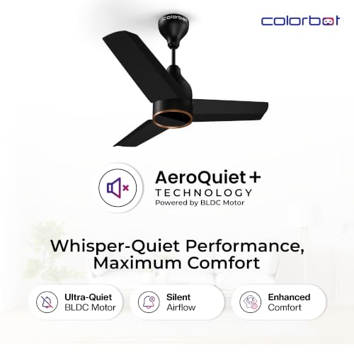 Image of Colorbot Prizma BLDC Ceiling Fans 900mm | BEE 5 Star Rated 850 RPM | Savings up to 67% | Remote Control (Boost, Timer, Reverse Mode) | 4 Years Warranty | Charcoal Black (New Launch)