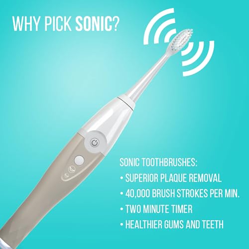 Image of TAO Clean UV Sanitizing Sonic Toothbrush and Cleaning Station, Electric Toothbrush, Dual Speed Setting, Sandstone