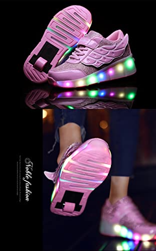 Scarpe Con Ruote Bambina Scarpe A Rulli LED Ricaricabili USB Con Ruote - Scarpe Sportive Scarpe Con Rotelle Retrattili