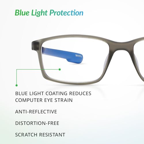 Image of Sportex SAV E4200 Blue Light Reading Glasses - Flexible, Durable, Lightweight, High-Performance Blue Light Glasses