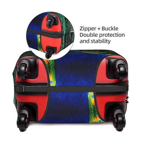 Fresh Peacock Print Personalized Travel Luggage Cover With Zipper, Elastic Luggage Cover,For Daily Use4