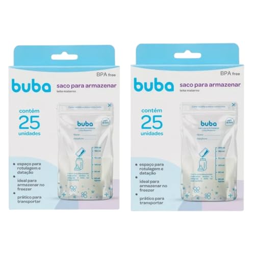Kit 50 Sacos Para Armazenar Leite Materno 200ml - Buba