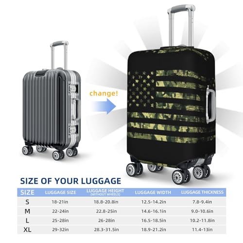 Travel Luggage Cover Protector - American Flag Camo Washable Suitcase Covers For 18-32 Inch Luggage2