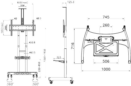 Rack para TV soporte de piso con ruedas hasta 80 pulgadas miniatura 5