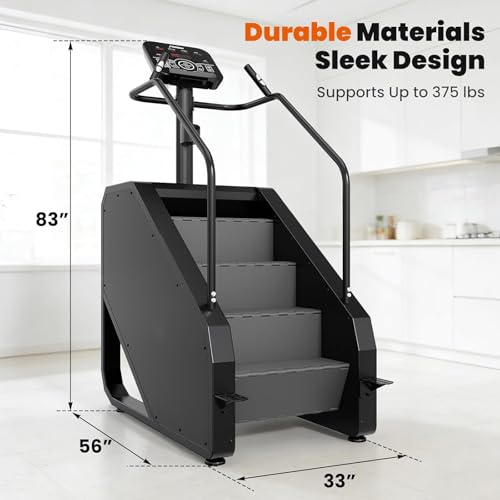 Image of Stairmaster Machine with Led Screen, Commercial Grade Stair Climber for Cardio Training, 15 Speed Levels Continuous Climbing Exercise Machine, 15-164 Steps Per Minute