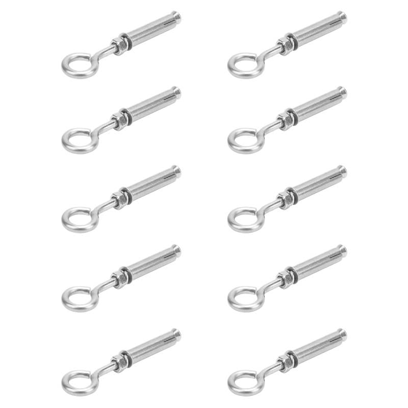 Pernos de ojo 10 piezas M6x40mm Perno de expansión Perno de anclaje Anillo de acero inoxidable 304 Perno de ojo de anclaje de elevación Perno de ojo de expansión Perno de ojo