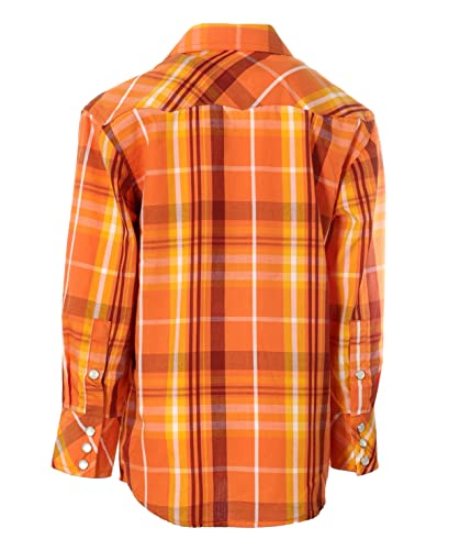 Image of Gioberti Boys Casual Western Plaid Long Sleeve Pearl Snaps Shirt