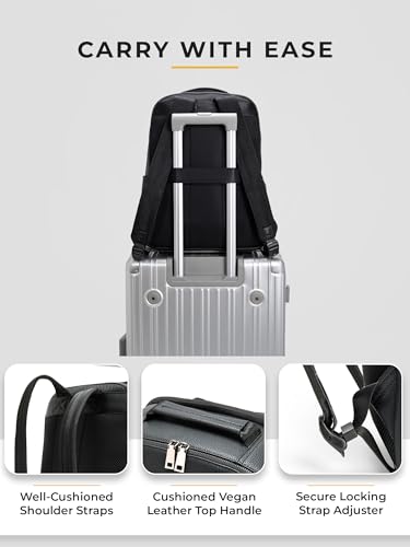 Image of EUME Nexa Backpack Bag For Man | 2 Large Compartment office Laptop Backpack | Fits Up to 15.6 inch Laptop | Vegan Leather | Travel Bag | Laptop Backpack For Men and Women