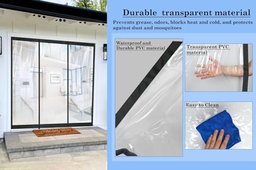 Image of Stylista Transparent Insulated Magnetic Door Curtain - Thermal, Insect & Dust Screen, Pest Control, Privacy Screen - Fits Doors up to 58 x 82 Inches. PVC Thickness 0.3 mm.