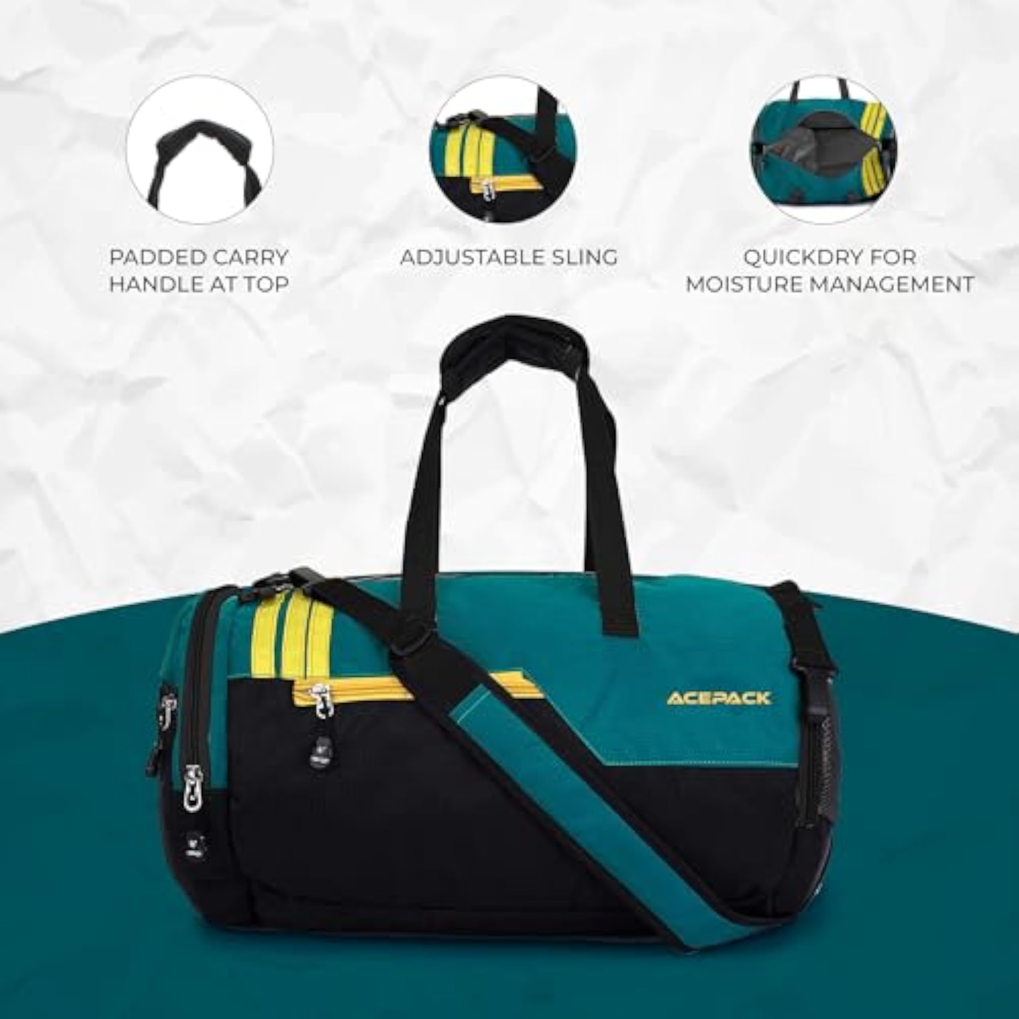 Men's Polyester Duffle Bag with Shoe Compartment