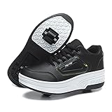 Super kids Mädchen Jungen Rollenschuhe mit Rollen Kinder Zwei Räder Schuhe Drucktaste Einstellbare Inline-Rollschuhe Outdoor-Sportarten Gymnastik Skateboardschuhe