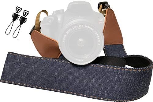 Blue Jeans Camera Strap Real Denim for All SLR Camera, Denim style , Universal DSLR Strap Neck Shoulder Camera Strap for Canon, Nikon,Sony, Fujifilm Digital Camera, Best Gift for Photographers
