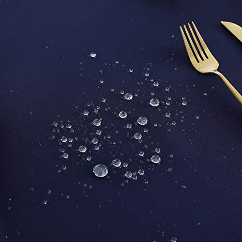 Image of FOLINS&HOME Navy Blue Rectangle Waterproof Tablecloth, 60 x 120 Inch