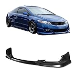 Front Bumper Lip Compatible with 2009-2011 Honda Civic 2 Door Coupe, HF-P Style PU Black Front Lip Spoiler Splitter by IKON MOTORSPORTS, 2010