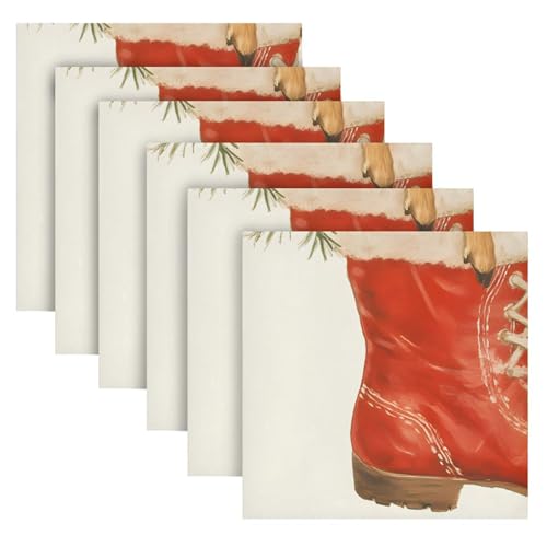 Servilletas de Tela Vintage Navidad Pack x6 miniatura 2