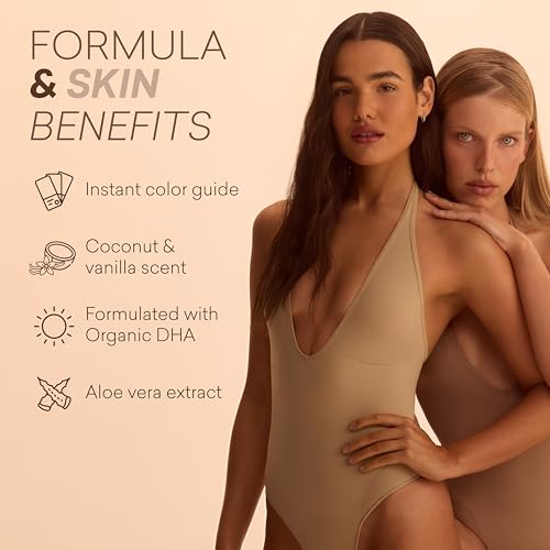 Image of Brown Bee Air Self Tanning Mousse 200 ml - Self Tanner Mousse with Color Guide, Coconut Vanilla Scent, Vegan, Streak-Free Natural Bronze for Beginners & Pros