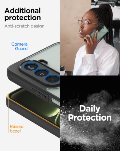Image of Spigen Essential Sand Crystal for OnePlus Nord CE6 Lite Case [Transparent] [Black Bumper] OnePlus Nord CE 6 Lite Back Cover | TPU+PC - Matte Black