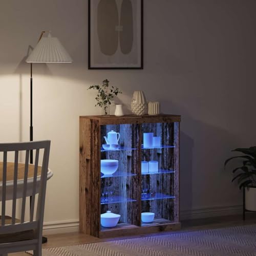 Aparador LED con luces RGB regulables y amplio espacio de almacenamiento 6