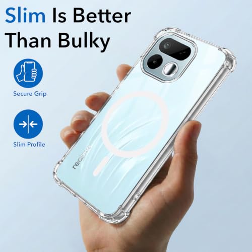 Image of Jkobi Shockproof Crystal-Clear Back Cover for Realme 16T 5G (Magsafe Wireless Support | Drop & Camera Protection | Hard Polycarbonate)
