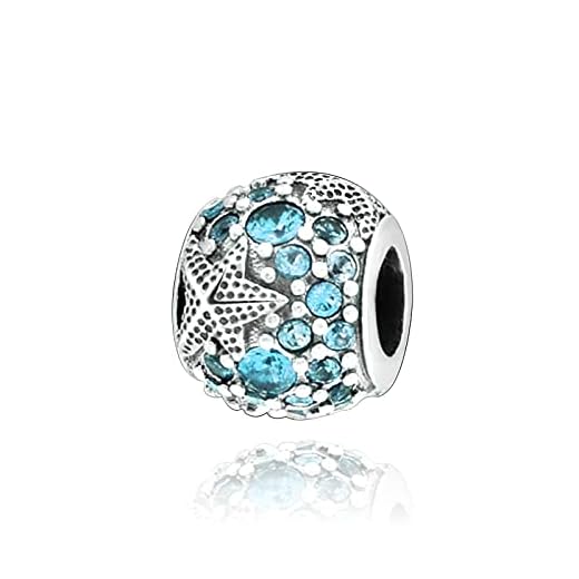 Diy 925 Sterlingsilver Rea! Starfish Pave Fit Original Pandora Armband Halsband För Kvinnor Charm Pärlor Smycken