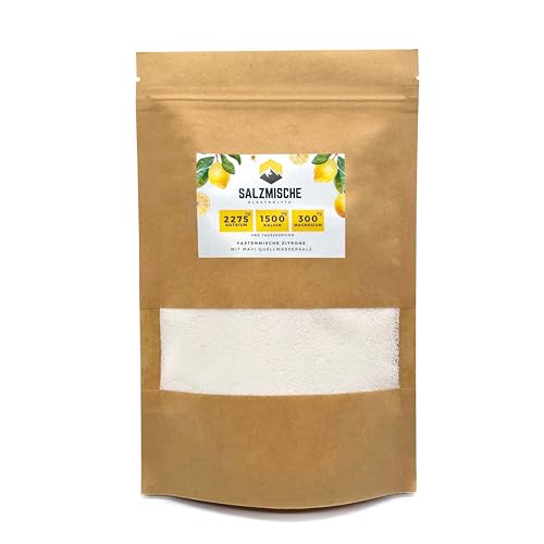 Salzmische Elektrolyte ohne Zucker I Fastenmische - Natrium Magnesium & Kalium für Iso Getränk zur Unterstützung vom Elektrolytgleichgewicht beim Fasten I Fastensalze Geschmack Zitrone 200g