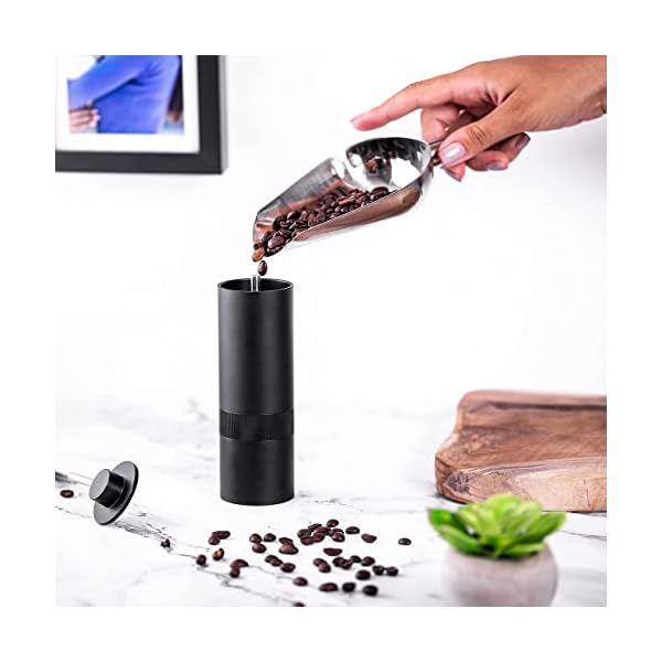 Cardellino Premium Manuelle Kaffeemühle aus Edelstahl mit Aluminiumgehäuse - konische Handkaffeemühle mit 5-Achsen… – Bild 8