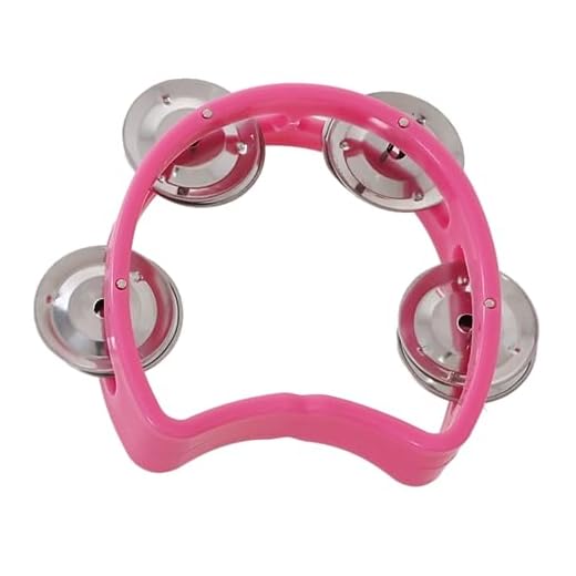 Pandeiro Infantil Meia Lua Pandeirola Profissional Colorido Para Criança Percussão Musical em ABS Instrumento de Mão Liverpool (Rosa)