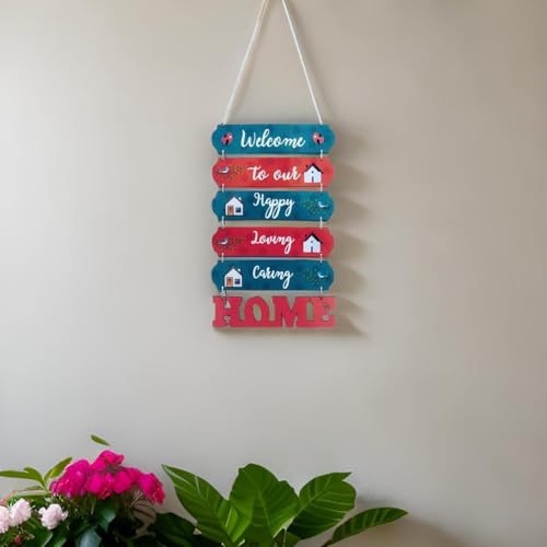 Image of Welcome to our Home Decorative Wall Art MDF Wooden Wall Hanger for Living room | Bedroom | Gifts | Wall Hangings for Decoration | Modern Decor Items | Artworks Canvas Painting