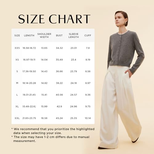 Image of GOELIA Pure Cashmere Wool Cardigans Womens Sweaters Trendy Long Sleeve Button Down Cozy Loose Fit Knit Going Out Tops