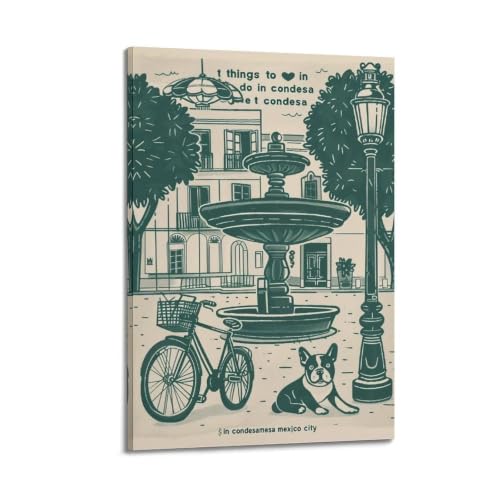 Toile vintage Condesa Mexico City de 50x75 cm style cadre