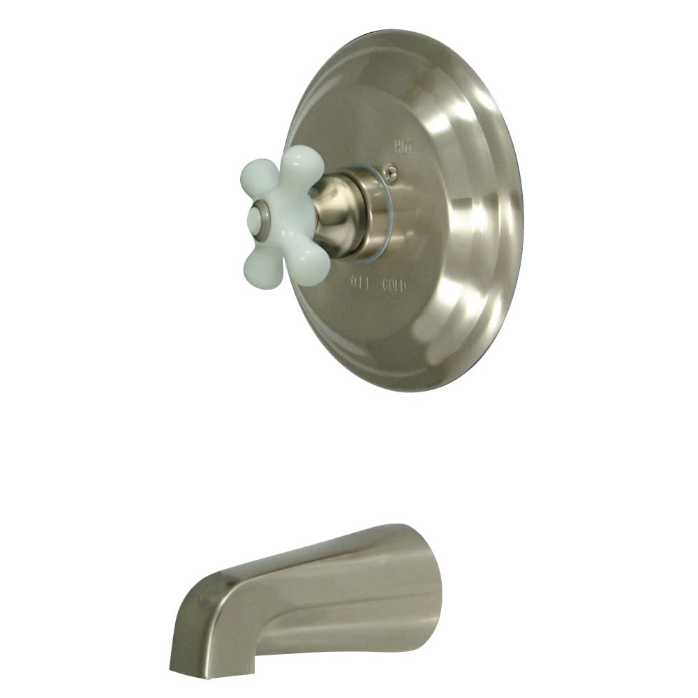 Robinetterie baignoire rétro nickel satiné et mélangeur vintage chic