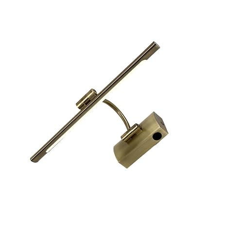 Aplique LED de pared para cuadros, espejos, murales, 7W, luz cálida 3000K, bronce antiguo, articulado. 34cm, con interruptor