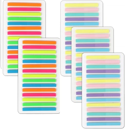 Bkemkri 1500 Stück Haftstreifen Haftnotizen zum Text Markieren Schmal Lang Transparente Sticky Notes Book Tabs Pastell Klebezettel Post Kleine Index Tabs Page Marker Pastell Notizzettel Bücher Zubehör