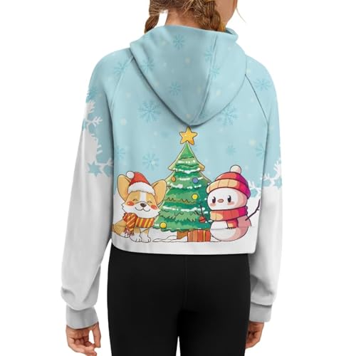 Girls Hoodies Half Zip Pullover Cute Clothes Fall Sweatshirt Crop Tops for Teen Girls Kids Jackets with Pockets 5-143