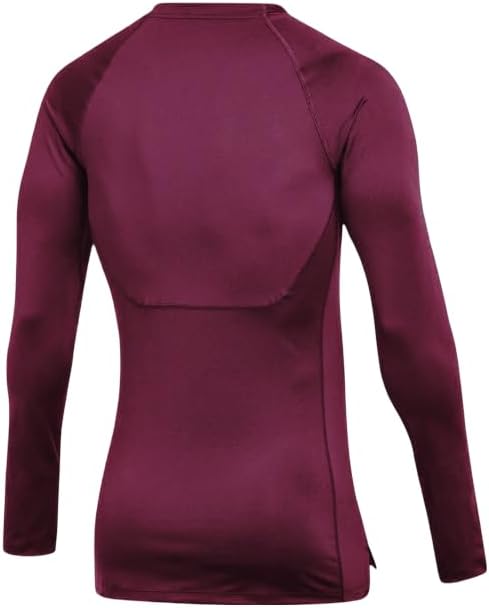 Nike Mens Pro Fitted Long Sleeve Training Tee Dark Maroon Medium - Image 2