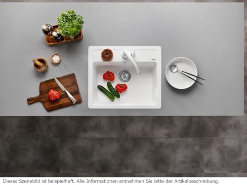 BLANCO LEGRA 6 | Granitspüle aus SILGRANIT schwarz | Einbauart: Einbau von Oben | für 60 cm breite Unterschränke | Großes Beckenvolumen für optimale Nutzung | Reinigungsfreundliche Öberfläche