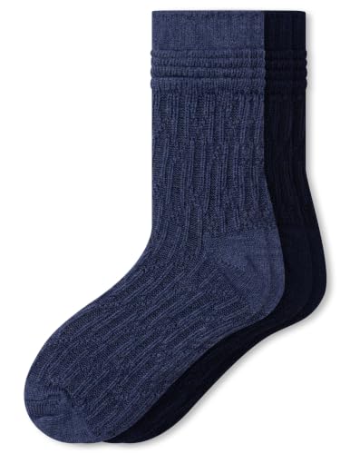 Image of HUE womens Crew Length Boot Socks, 2 Pair Pack