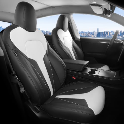 Image of Custom for Tesla Model Y Seat Covers 2020-2024 Black White