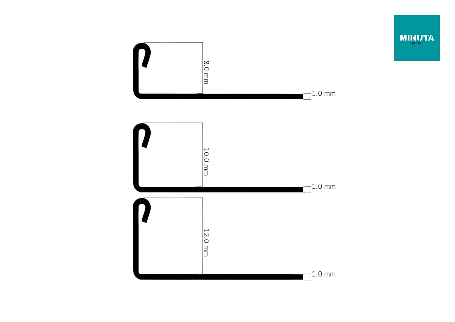 Profilo Terminale in Acciaio per Gradini E Scale Barra 2,5 M Facile Da Installare (OPACO 10 MM)