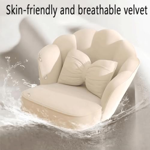 Fauteuil coiffeuse ergonomique contre le mal de dos en velours - 4