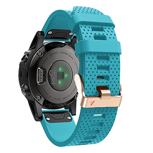 Correa de silicona de 20 mm para Garmin Fenix 7S con hebilla oro rosa 5