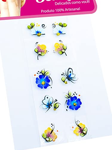 Kit 100 Adesivos Películas para Unhas Artesanal, Arte Sedução, 100% Feitos a Mão