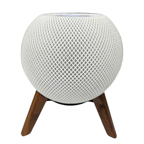 Wooden Tripod Stand for Homepod Mini,Tripod Holder with Metal Frame, Safe Stable Mount with Black Silicone pad for Apple HomePod Mini Home pod (only Stand) (Wooden Stand)