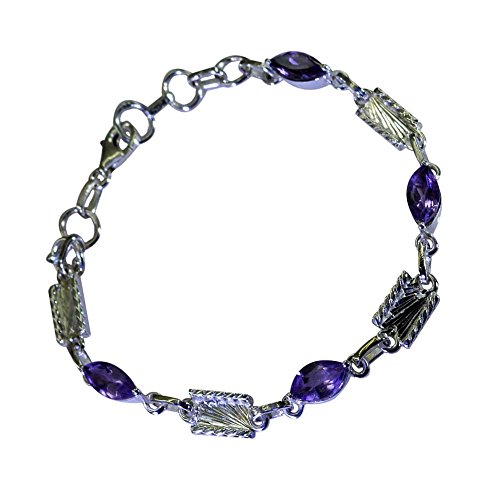 Bracelet améthyste véritable en argent ajustable fini les bijoux perdus
