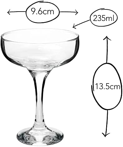 bar@drinkstuff Essence Champagne Coupe 8oz /235ml - Pack of 6 - Glassware, Champagne Glasses