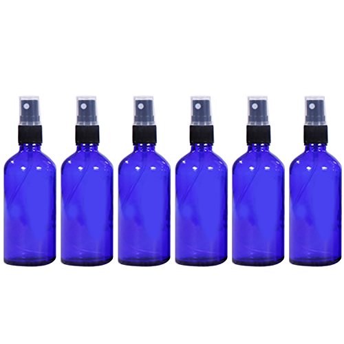 Vococal - 6 Piezas 50ml Vacía Recargable Vidrio Botella del Aerosol/Pulverizador de Perfumes/Spay de bruma para Aceites Esenciales y Otros Líquidos (Azul)