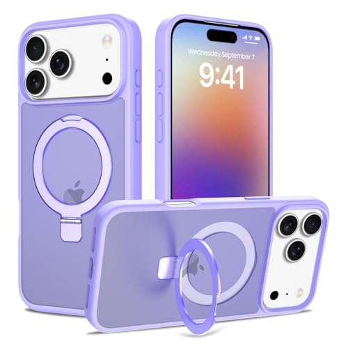 Coque iPhone 17 magnétique violet clair silicone protection rigide aimant